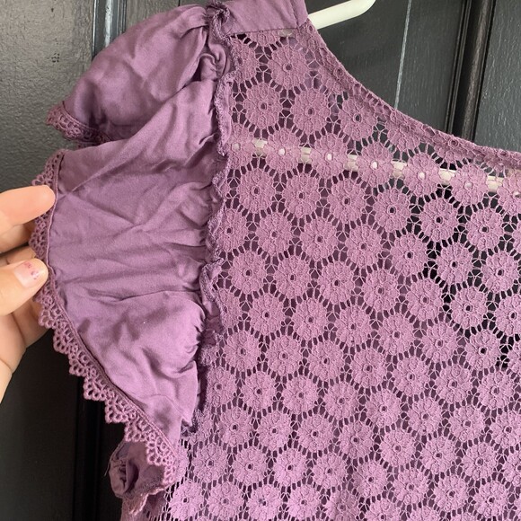 Altar'd State Women's Tennessee Waltz Dress Small Fit Flare Purple Embroidered - Picture 6 of 10